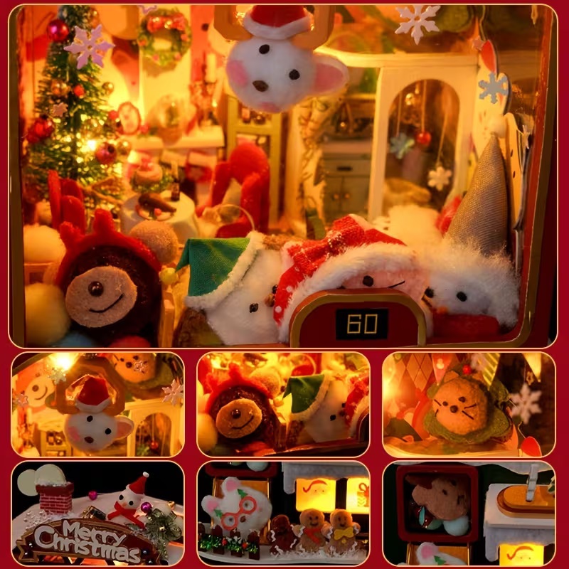 Hand Assembled Christmas Music Box House - Image 3