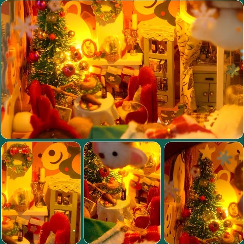 Hand Assembled Christmas Music Box House - Image 4