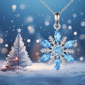 Blue Rhinestone Pendant Necklace
