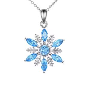 Blue Rhinestone Pendant Necklace