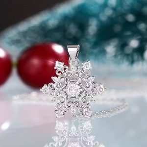 cubic zirconia snowflake necklace