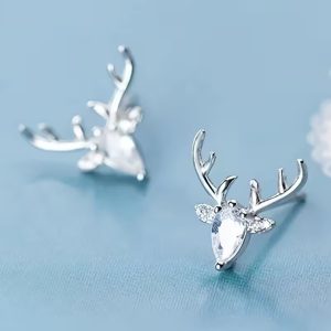 deer silver earrings