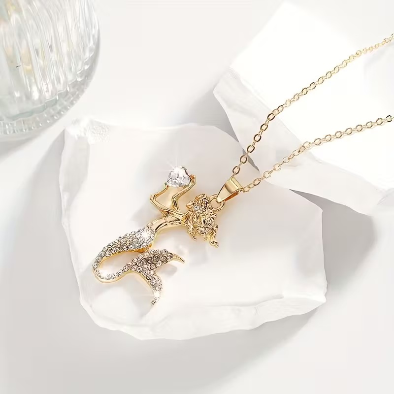 Girls Mermaid Rhinestone Necklaces - Image 13