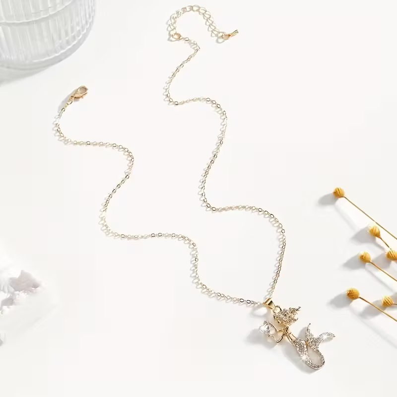 Girls Mermaid Rhinestone Necklaces - Image 15