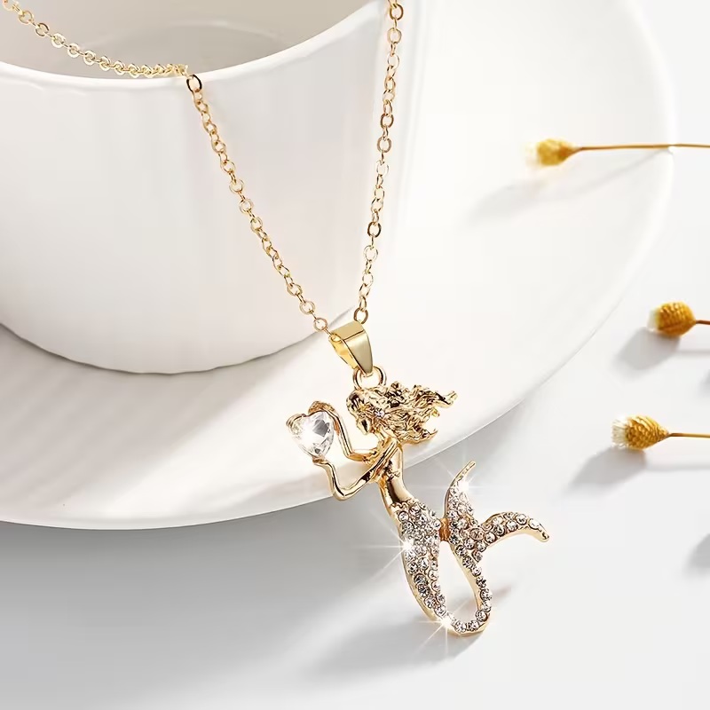 mermaid golden necklace
