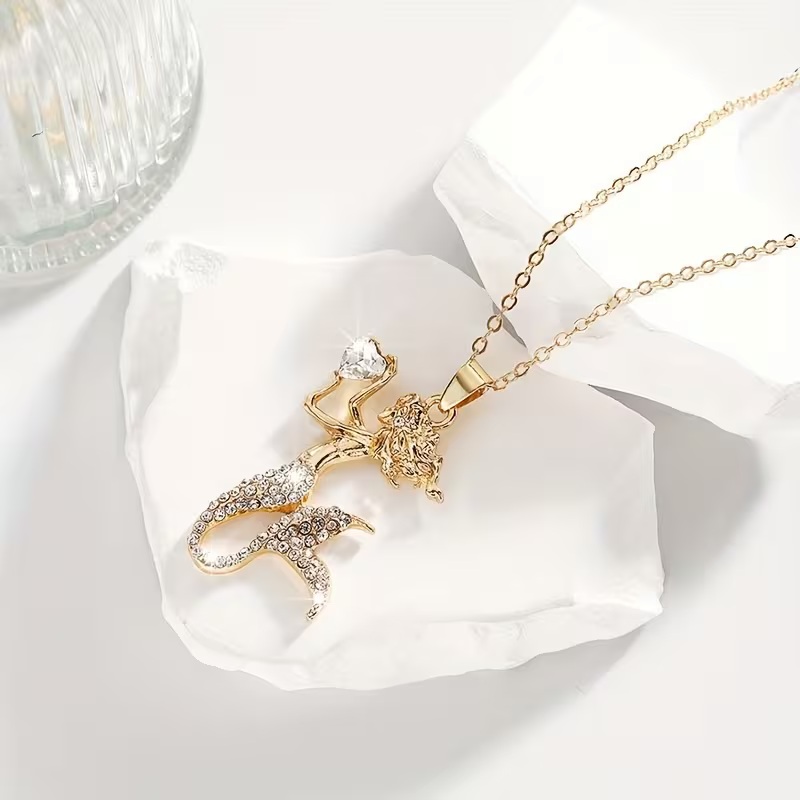 Girls Mermaid Rhinestone Necklaces - Image 9