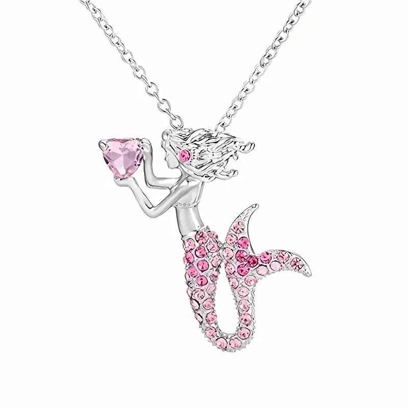 mermaid necklace pink