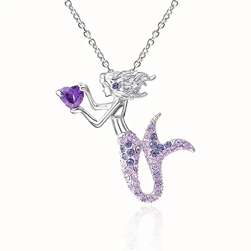 mermaid necklace purple