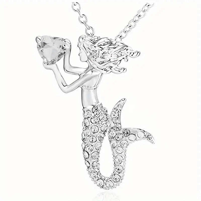 Girls Mermaid Rhinestone Necklaces - Image 7