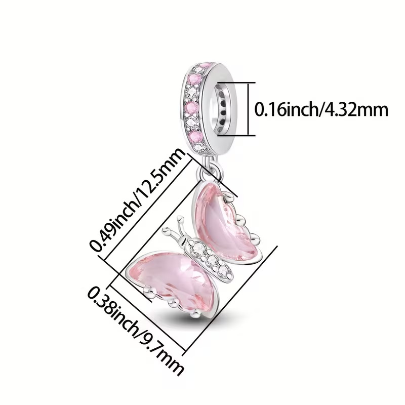 pink butterfly charm
