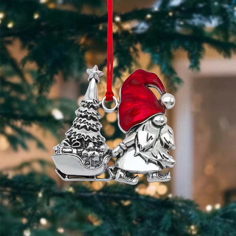pull christmas tree gnome ornament