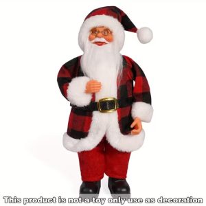 ed and black plaid santa