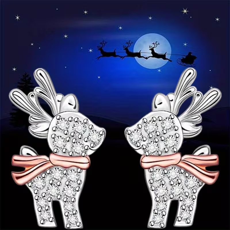 reindeer stud earrings