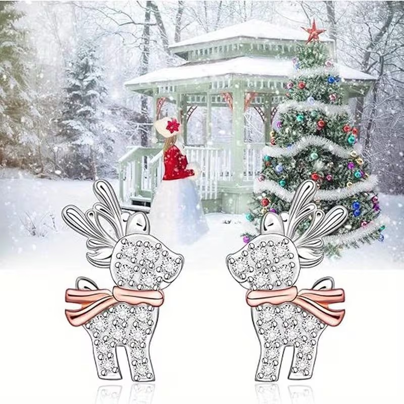 reindeer stud earrings