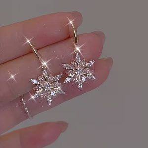 snowflake pink earrings