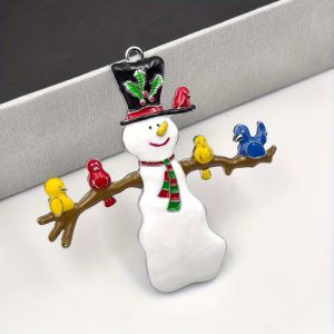 snowman and birds ornament