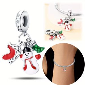 snowman and sleigh charm