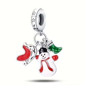 snowman and sleigh charm