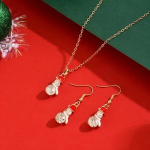 snowman earring and necklace set