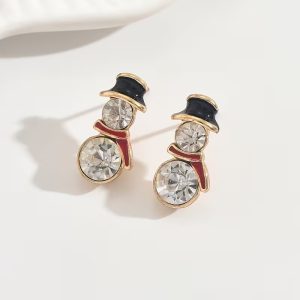 snowman stud earrings