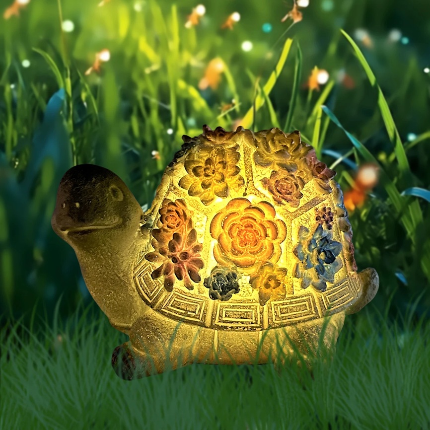white solar turtle