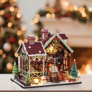 warm christmas lodge