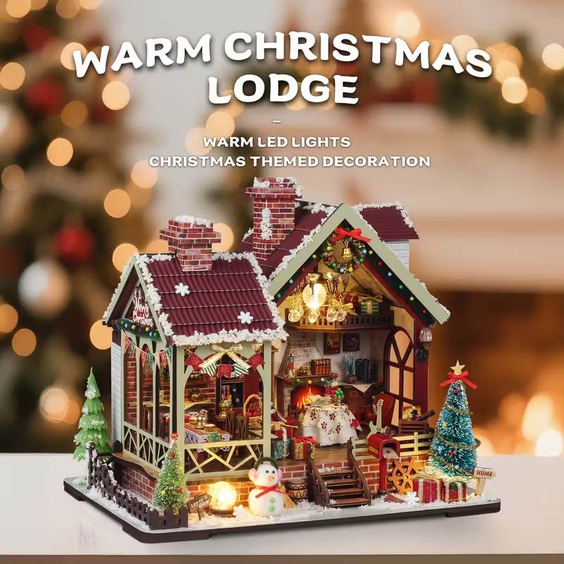 warm christmas lodge