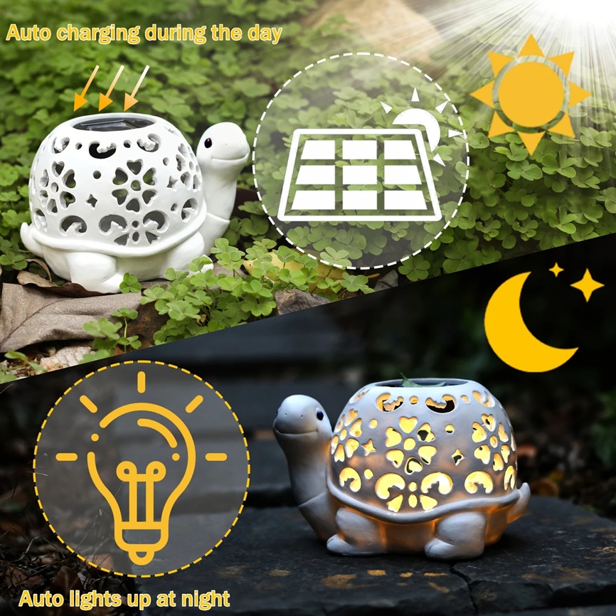 white solar turtle