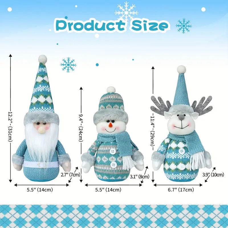 Vintage Turquoise Santa snowman reindeer