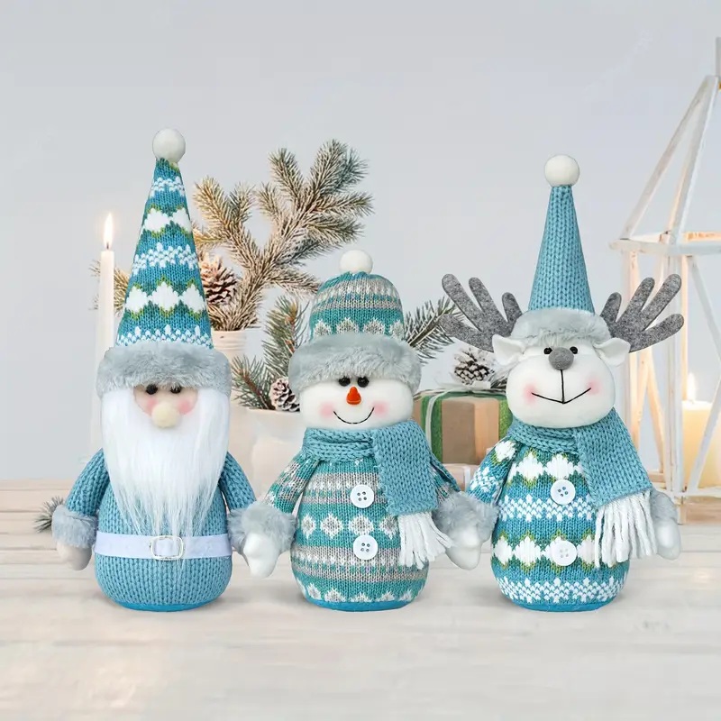 Vintage Turquoise Santa snowman reindeer