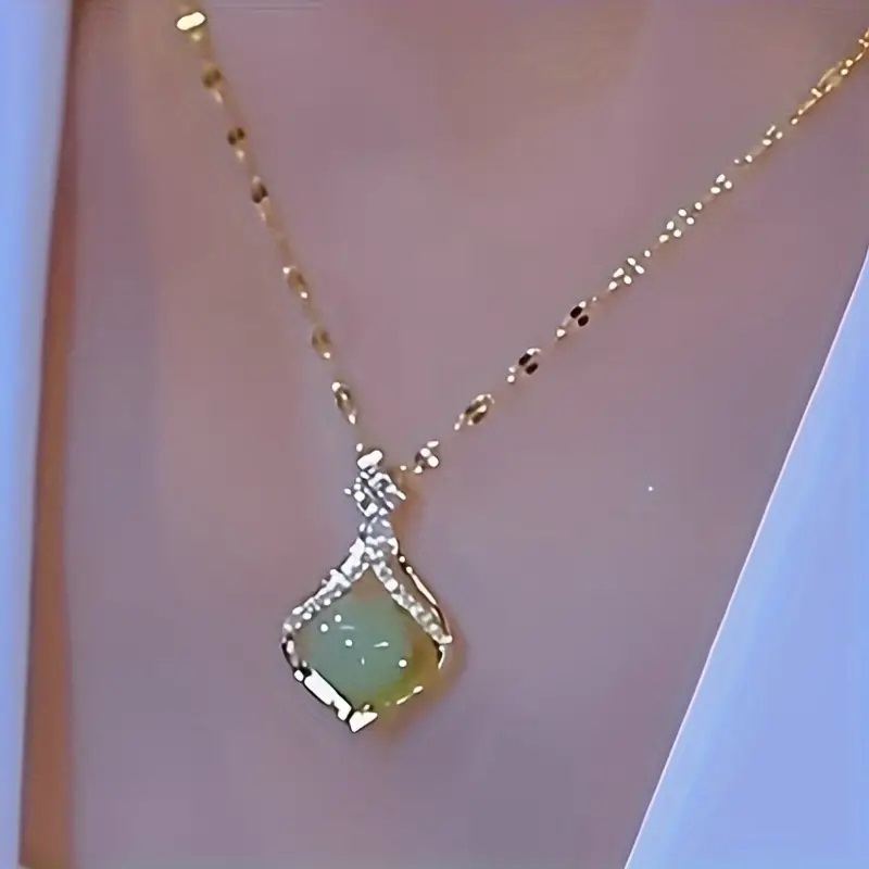 Zircon Gold Cyan Pendant