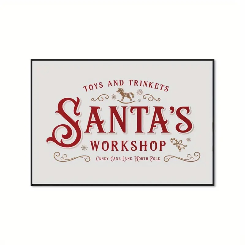 santas workshop canvas wall art