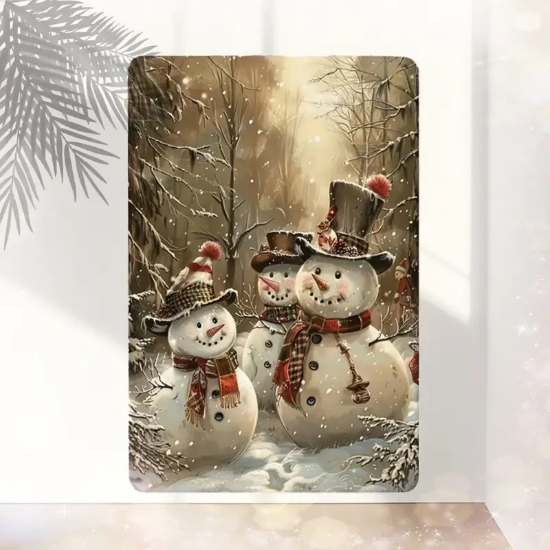 snowman metal tin