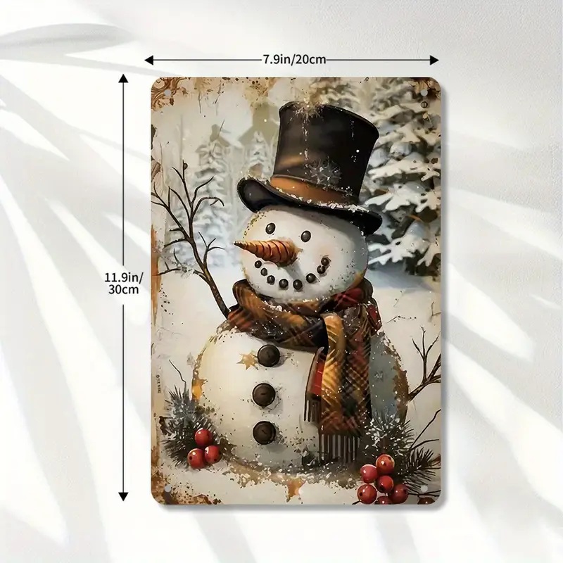 snowman metal tin sign