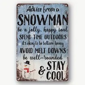 snowman retro winter fun tin