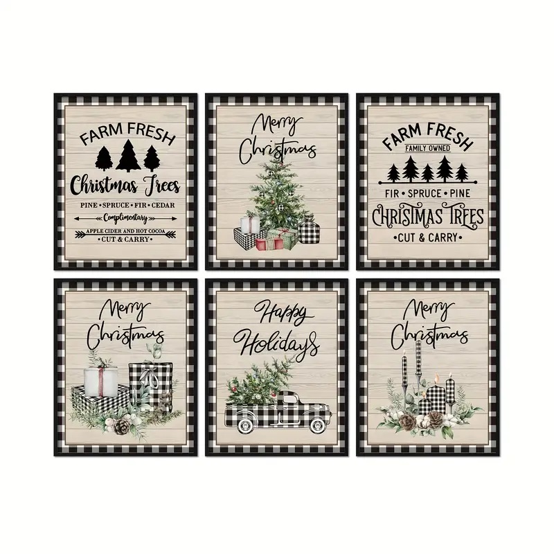 Six Piece Christmas Wall art