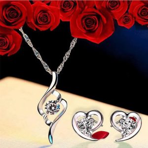 white earring set