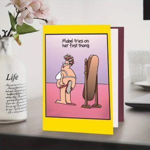 mabels thong bday card