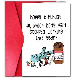 which body part hurts bday card